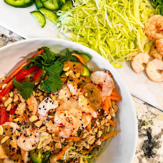 Spring Roll Bowl with Cilantro Peanut Sauce