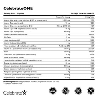 CelebrateONE Once Daily Bariatric Multivitamin without Iron, Capsules