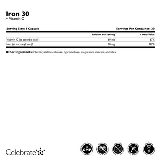 Iron 30 mg + Vitamin C, Capsules