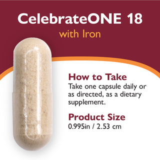 CelebrateONE 18 Once Daily Bariatric Multivitamin with Iron, Capsules