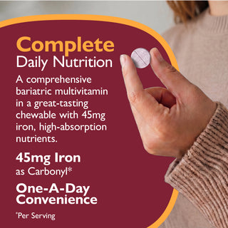 CelebrateONE 45 Once Daily Bariatric Multivitamin with Iron, Chewable