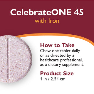 CelebrateONE 45 Once Daily Bariatric Multivitamin with Iron, Chewable