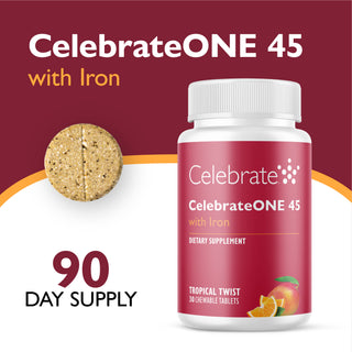 CelebrateONE 45 Once Daily Bariatric Multivitamin with Iron, Chewable