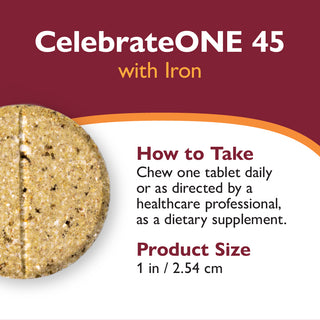 CelebrateONE 45 Once Daily Bariatric Multivitamin with Iron, Chewable