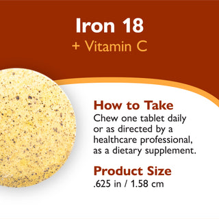 Iron 18 mg + Vitamin C, Chewable, Orange