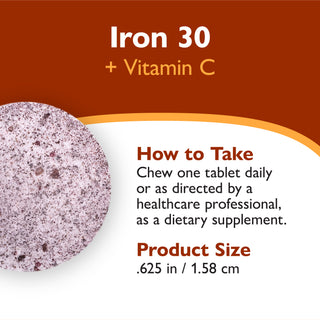 Iron 30 mg + Vitamin C, Chewable, Grape