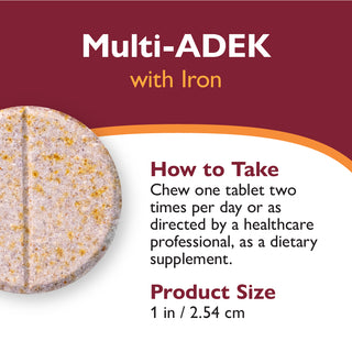 Multi-ADEK Vitamin with 60mg Iron, Chewable, Grape