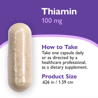 Thiamin Vitamin B1, 100 mg, Capsules