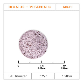 Demir 30 mg + C Vitamini, Çiğnenebilir, Grape 