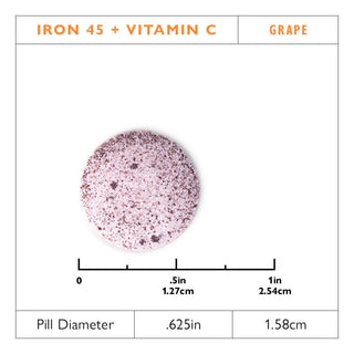 Demir 45 mg + Vitamin C Çiğnenebilir Tabletler, Grape 